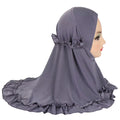 Kids Ruffle Prayer Hijab Soft Stretch One-Piece Khimar