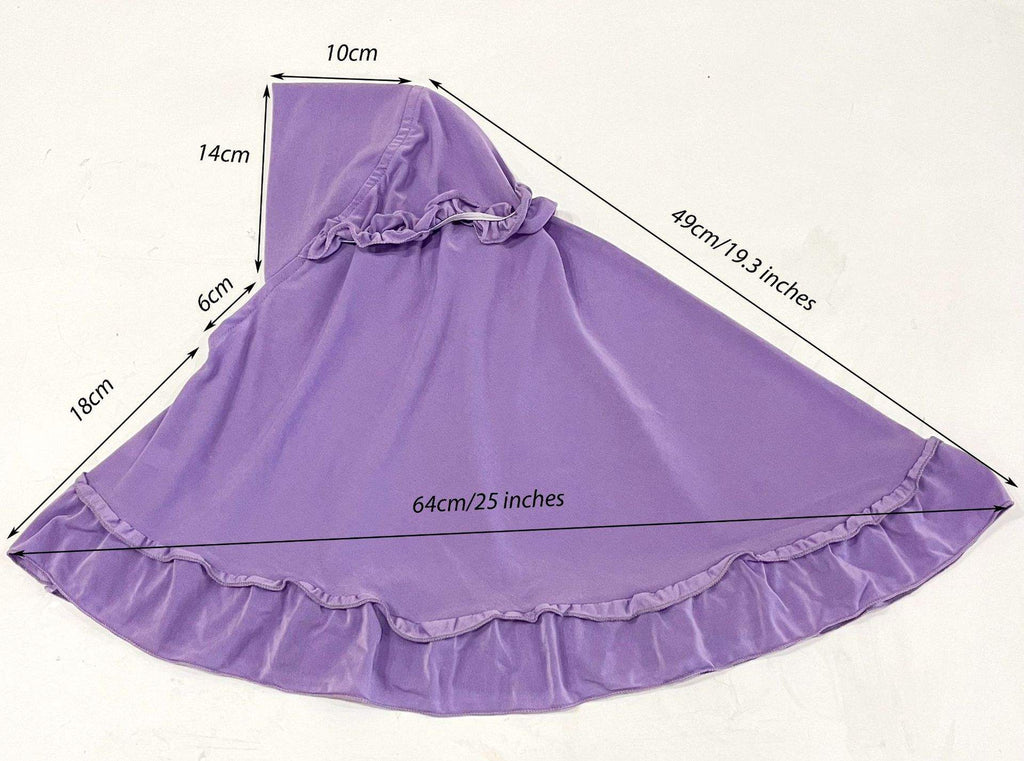 Kids Ruffle Prayer Hijab Soft Stretch One-Piece Khimar