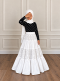 Kids 100% Cotton Floral Embroidered  Maxi Skirt