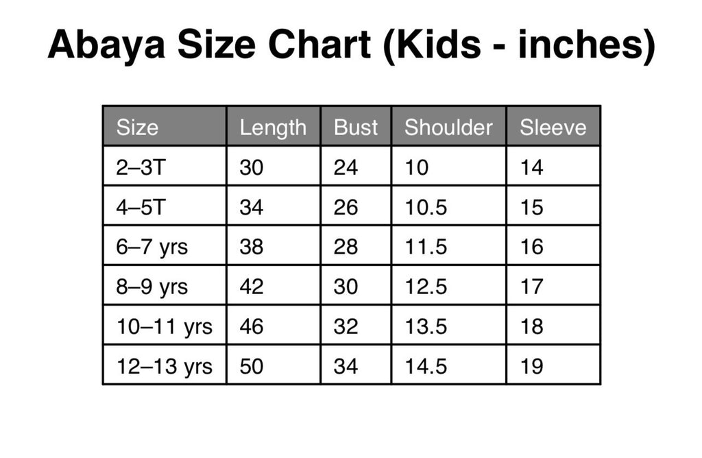 Amina umbrella abaya kids