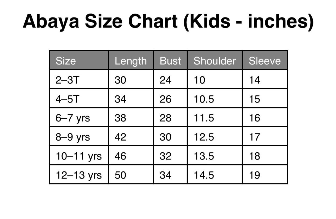 Amina umbrella abaya kids